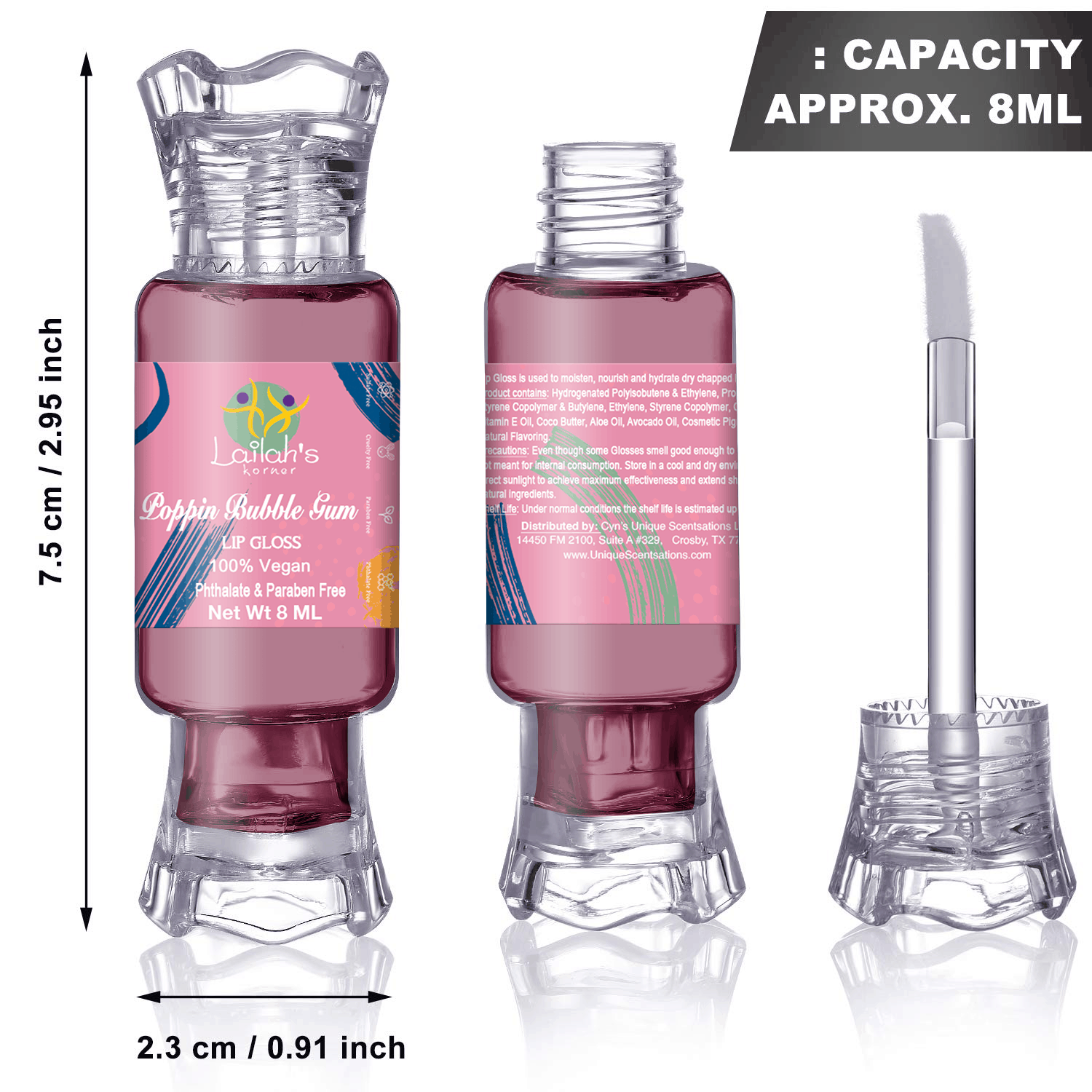 Poppin Bubble Gum-Lailah's Lip Gloss 8ml